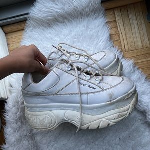 *SOLD* Naked Wolfe SPORTY WHITE LEATHER Sneakers